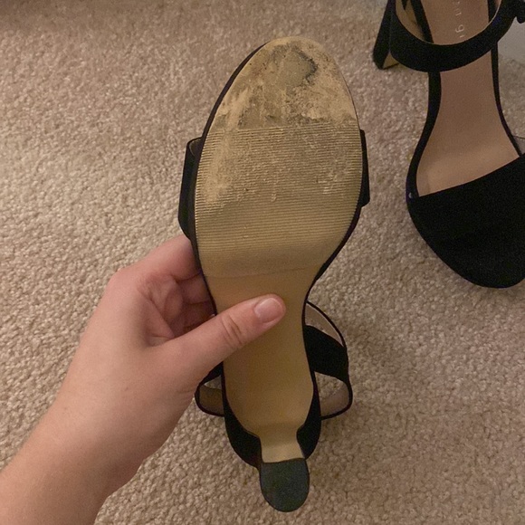 Madden Girl Chunky Black Velvet Heels - Picture 5 of 5